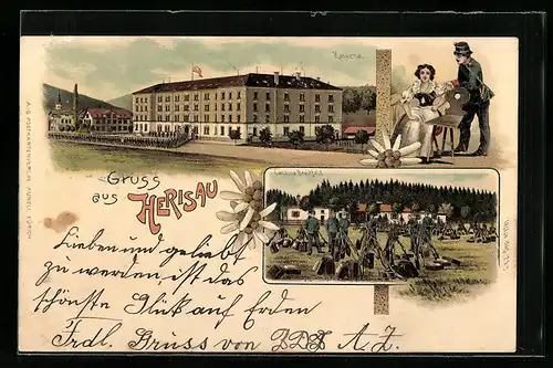 Lithographie Herisau, Kaserne, Cantine Breitfeld