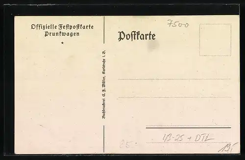 Künstler-AK Karlsruhe, 2. Südd. Buchdrucker-Sängertag Pfingsten 1925