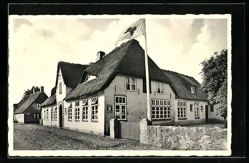 AK Nieblum /Föhr, DRK-Kinder-Erholungsheim mit Strasse