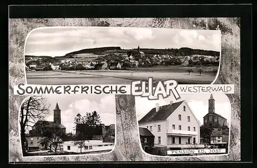 AK Ellar /Westerwald, Pension von Ed. Jost, Panoramaansicht