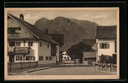 AK Lenggries, Einsicht in die Bahnhofstrasse