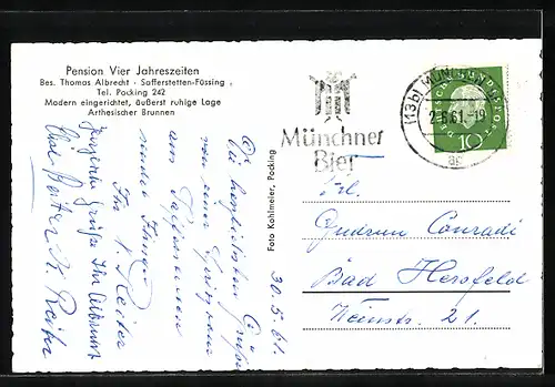 AK Safferstetten-Füssing, Pension Vier Jahreszeiten, Bes. Thomas Albrecht, Therme Füssing