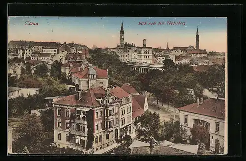 AK Zittau, Blick nach dem Töpferberg