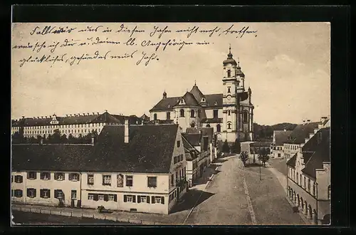 AK Ottobeuren, Marktplatzpartie aus der Vogelschau
