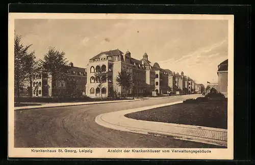 AK Leipzig, Krankenhaus St. Georg, Ansicht vom Verwaltungsgebäude