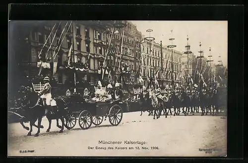 AK München, Der Einzug des Kaisers 1906 in der Bayerstrasse, Hotel Metropol