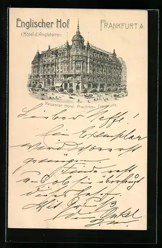 Lithographie Frankfurt a. M., Hotel Englischer Hof