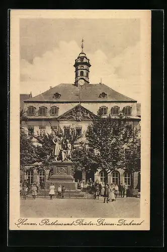 AK Hanau, Rathaus und Brüder-Grimm-Denkmal