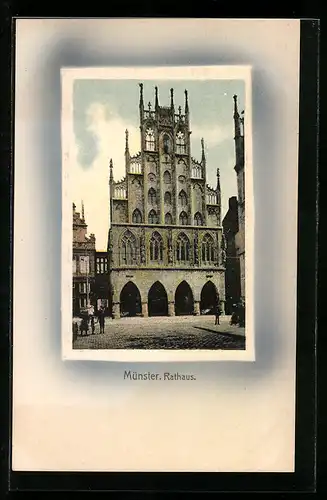 AK Münster i. W., Anblick des Rathauses