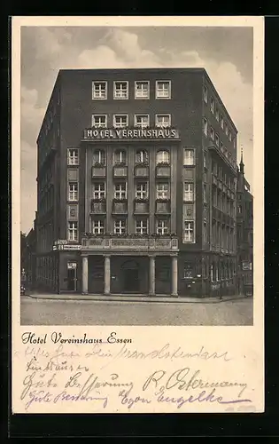 AK Essen, Hotel Vereinshaus, Bachstrasse 1, Direktor A. Bosse