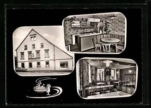 AK Kleinrinderfeld, Gasthaus u. Metzgerei Goldener Stern, Bes. E. Dettelbacher, Hauptstrasse 135