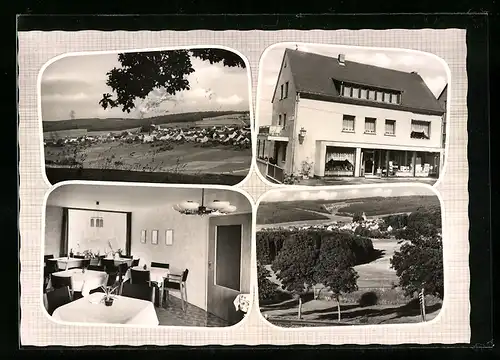 AK Dockweiler / Eifel, Hotel-Pension Pesch, Ortspanoramen