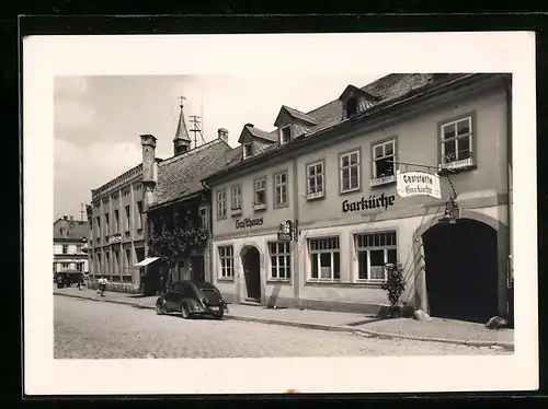 AK Leutenberg /Thür., Strassenpartie vor der Gaststätte Garküche