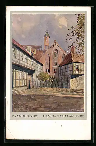 Künstler-AK Brandenburg /Havel, Pauli-Winkel