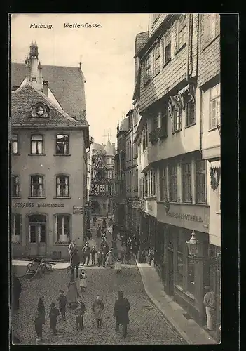 AK Marburg, Blick in die Wetter-Gasse