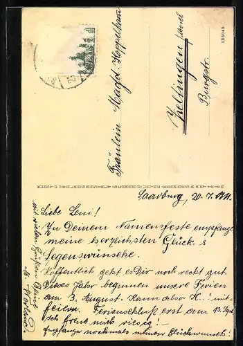 AK Saarburg, Ortspartie mit Wasserfall