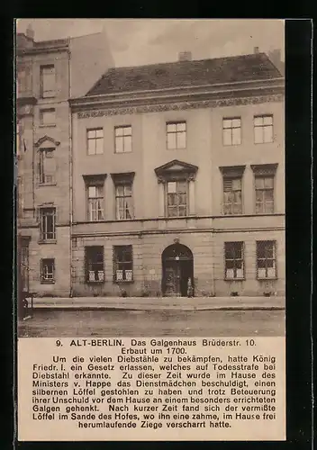 AK Berlin, das Galgenhaus Breitestrasse 10