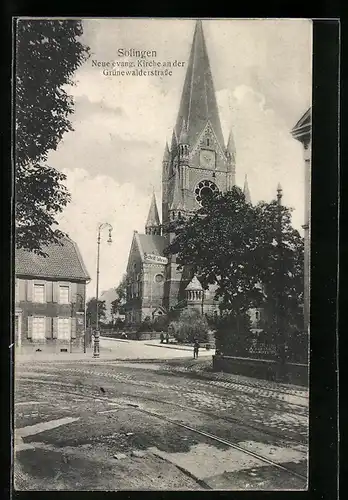 AK Solingen, Neue evang. Kirche an der Grünewalderstrasse