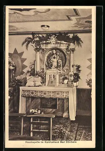 AK Bad Dürrheim, Altar der Hauskappele im Karolushaus