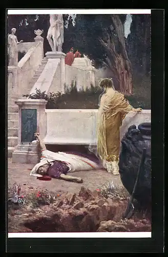 Künstler-AK sign. Jan Styka: Neros Tod