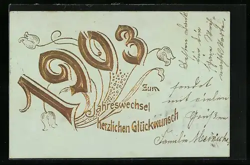 AK Jahreszahl 1903, Jahreswechsel