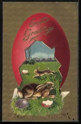 AK Osterhasen im Grünen, Osterei