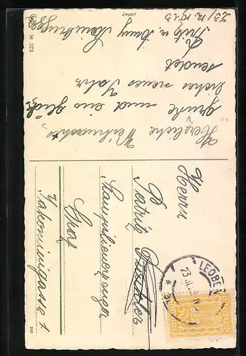 AK Junge mit Glücksschwein zu Neujahr