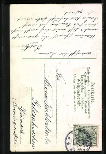 AK Junge mit Vergissmeinnicht zu Pfingsten