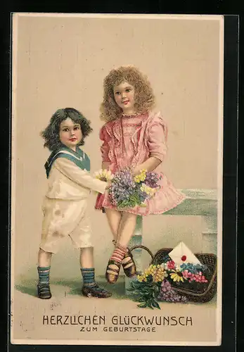 AK Kinder gratulieren zum Geburtstag