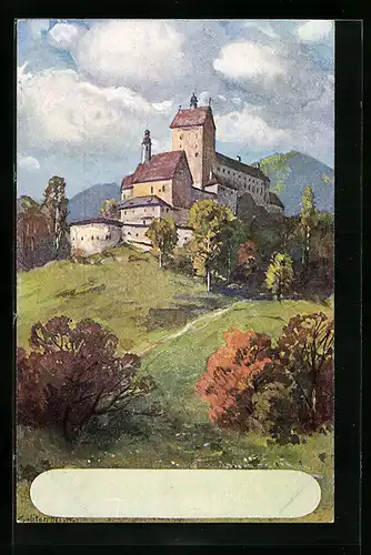 Künstler-AK Aschau im Chiemgau, Die Burg Hohen-Aschau