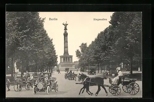 AK Berlin, Siegesallee mit Siegessäule