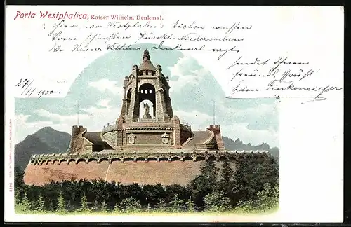 AK Porta Westfalica, Kaiser Wilhelm Denkmal