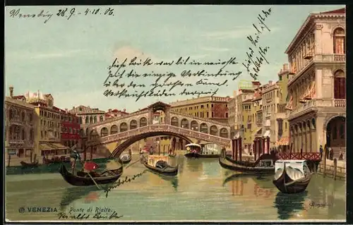 Lithographie Venezia, Ponte du Rialto