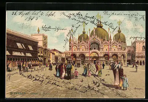 AK Venezia / Venedig, Chiesa S. Marco, Blick zur Kirche