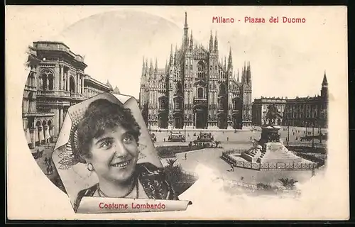 AK Milano, Piazza del Duomo, Costume Lombardo
