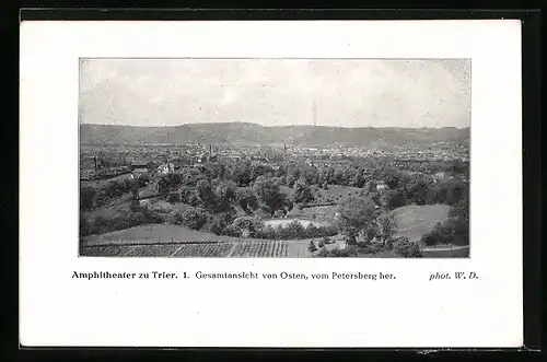 AK Trier, Das Amphitheater, Gesamtansicht von Osten, vom Petersberg her