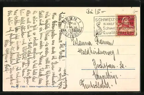 AK Bern, Blick in den Bärengraben