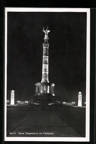 AK Berlin, Neue Siegessäule im Festglanz