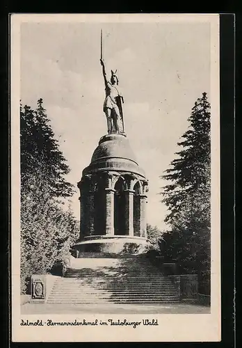 AK Detmold, Hermannsdenkmal im Teutoburger Wald