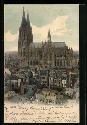 AK Köln, Der Dom von Süden