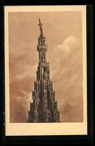 AK Strassburg, Die Turmspitze des Münsters