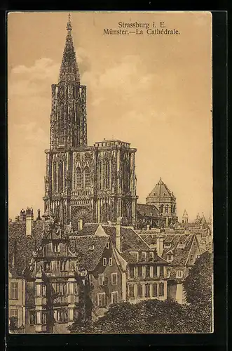 AK Strassburg, Ansicht des Münsters