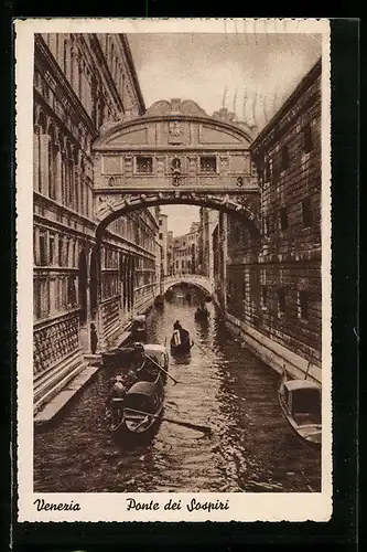 AK Venezia / Venedig, Ponte dei Sospiri, Gondeln unter der Seufzerbrücke