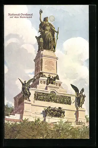 AK National-Denkmal auf dem Niederwald, Partie am Denkmal