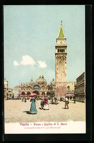 Lithographie Venezia, Piazza e Basilica di San Marco