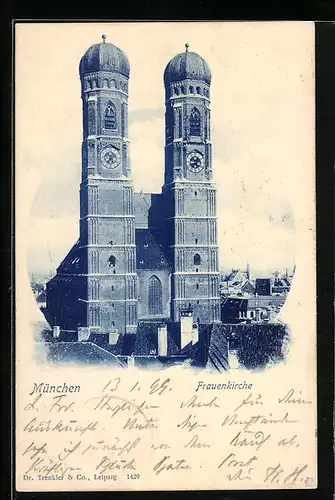 AK München, Partie an der Frauenkirche