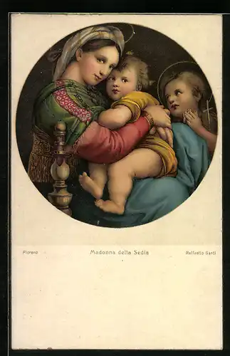 Künstler-AK Stengel & Co. Nr. 29827: Madonna della Sedia, Florenz, Raffaello Santi