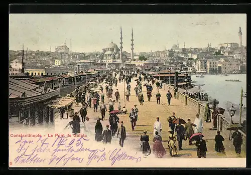 AK Constantinople, le Pont de Galata