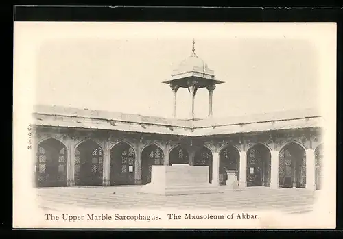 AK Agra, The Upper Marble Sarcophage, The Mausoleum of Akbar