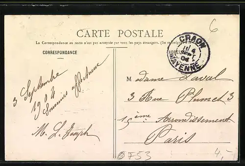 AK Craon, La Ville vue de l`Eglise St-Clément